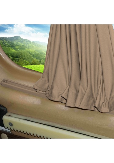 Pandami Citroen Nemo 2007-2015 Uyumlu Krem Raylı Oto Perde Takımı