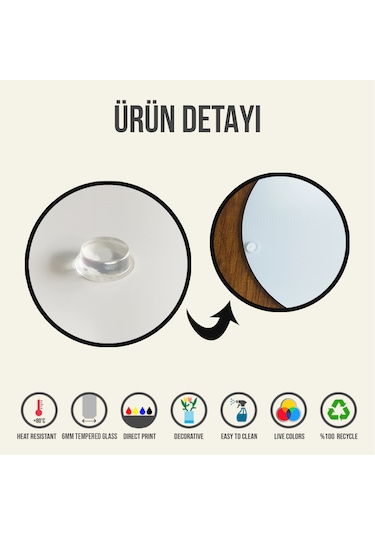 Kanallı Cam Kesme Tahtası - Füme Cam - Kenarı Oval - 25x35cm