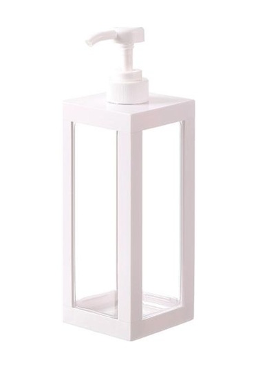 Preslenmiş Losyon Şişeleri Kare Duş Jeli Dağıtım Şişeleri Sabun Duş Jeli Banyo İçin Boş Saklama Şişesi Beyaz