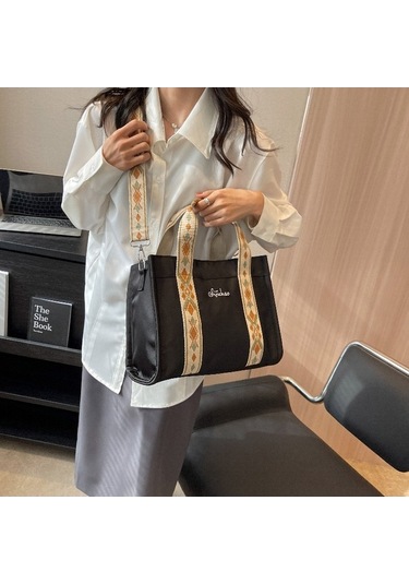 Vintage Askılı Siyah Kanvas Omuz Çapraz Askılı Çanta Tb-6 Jk Siyah