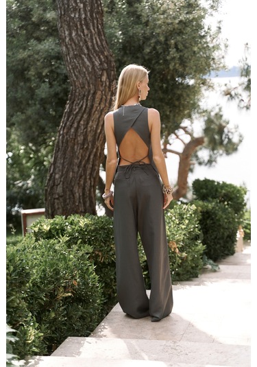 Nagmetah Sırt Pencereli Antrasit Yelek Pantolon Takım Antrasit