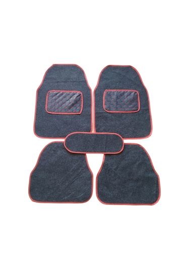 Sangyong Uyumlu Kırmızı Kapitone Topuk Destekli Oto Halı Paspas