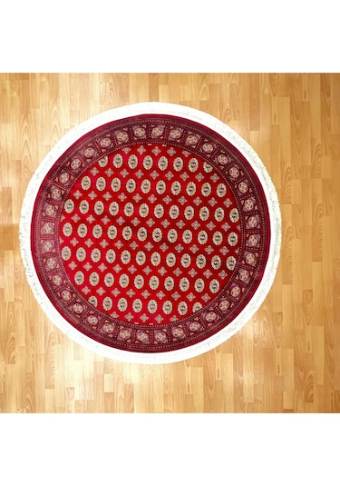 Buhara 160 X 160 Yuvarlak İpek Halı Kırmızı