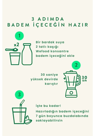 Wefood Konsantre Badem İçeceği (%100 Badem) 240 G