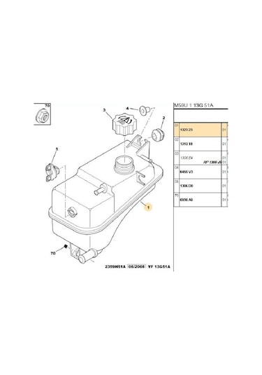 Yedek Su Deposu Berlingo Dw8 343910-132323