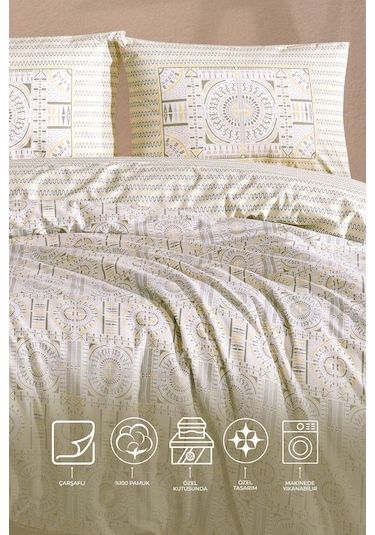 Elart Matmazel Nevresim Takımı Çift Kişilik 200x220 Cm Yeşil Yeşil