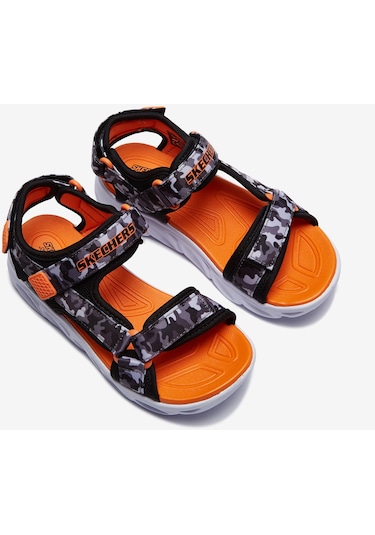 Skechers Hypno - Splash Büyük Erkek Çocuk Siyah Işıklı Sandalet 400077L Bgor Siyah