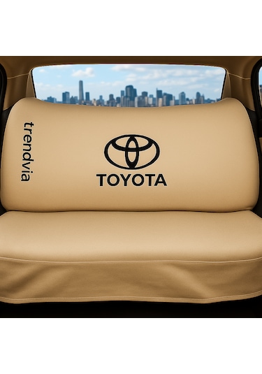Toyota Uyumlu Ön Arka Koltuk Kılıfı Penye Servis Tipi Oto Koltuk Koruma Seti Bej