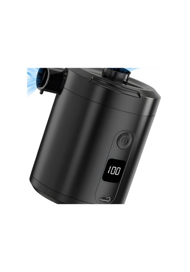 Lyon Dijital Açık Mini Hızlı Pompa Hava Yastağı Yüzme Halkası Kablosuz Taşınabiler Siyah