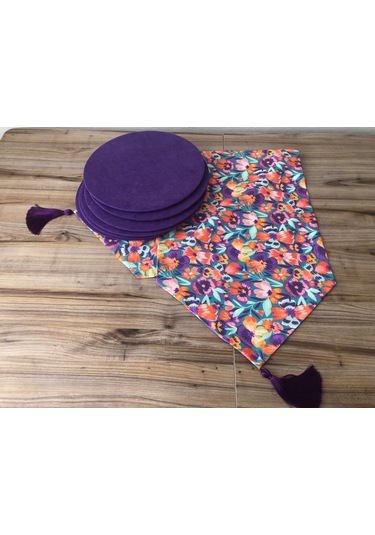 Çiçek Karnavalı Desenli Runner & Supla Çok Renkli