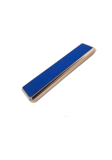 Şık Görünümlü Usb Şarjlı Rezistanslı İnce Slim Metal Çakmak Mavi Lisinya Ahşap