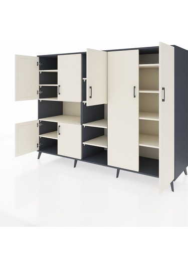 Kronos Dolap 13 Raflı 7 Kapaklı 220x59x163 Antrasit-aytaşı Antrasit-aytaşı