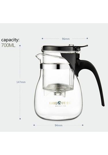 Sones Kamjove Elegant Cup Çaydanlık Isıya Dayanıklı Cam Çay Seti, Stil:tp-757 700ml Diğer