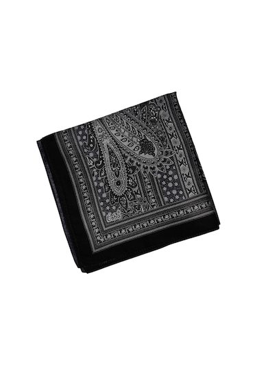 Enba Pamuklu Etnik Desenli Soft Eşarp Siyah