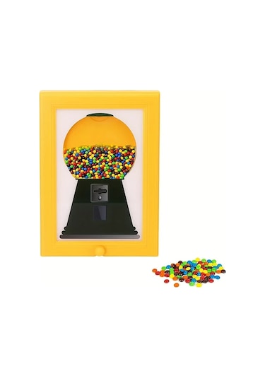 Willowhaven Sarı Duvar Tipi Şeker Kuruyemiş Dispanseri Ve Kare Fotoğraf Çerçevesi Seti