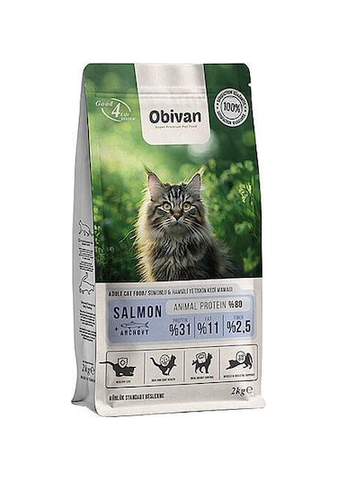 Obivan Somonlu Ve Hamsili Yetişkin Kedi Maması 2 Kg