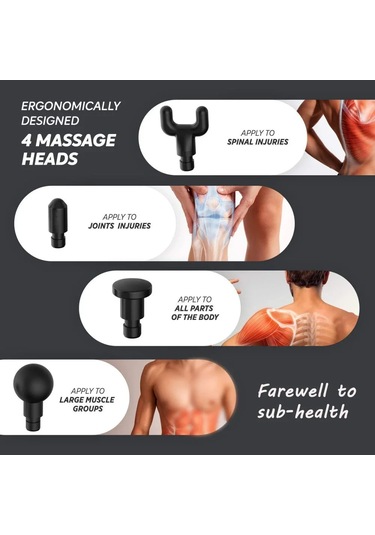 Kablosuz Adaptörlü Masaj Tabancası Şarjlı Masaj Tabancası Kh-320 Çok Renkli