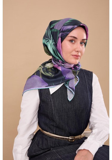 Silk Home Twill İpek Eşarp 11480-70 Lacivert, Yeşil, Yeşil Bej, Mor, Fuşya