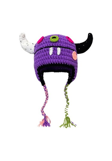 Yün Şapka Kadın Sonbahar Kış Şeytan Yeşil Örgü Şapka Mhc7Bv Mor