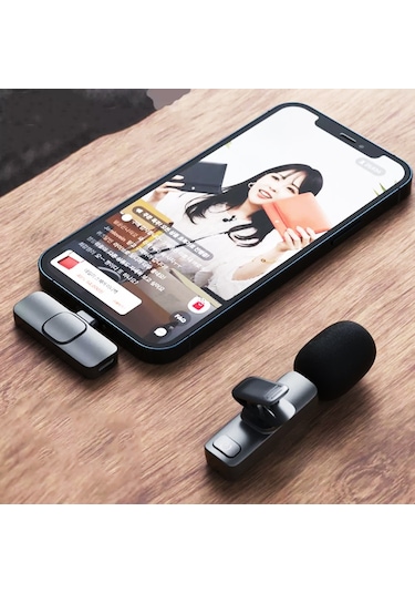 Type-c Kablosuz Gürültü Önleyicili USB C Vlog Yaka Mikrofonu