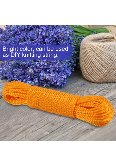 Fosenze 20m Nilon Teli - Dayanıklı Bahçe Bağlama, Kamp İçin Çekim Ve Çamaşır Asma İçin Turuncu Rope Turuncu