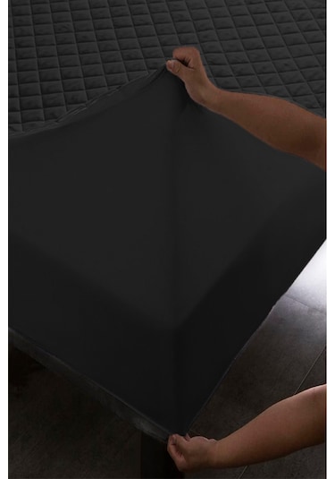 Ely Parker Alez Sıvı Geçirmez Mikro Kapitoneli Fitted Çift Kişilik Tek Kişilik Bebek Alezi Su ELYMKRKAPFIT00 Siyah