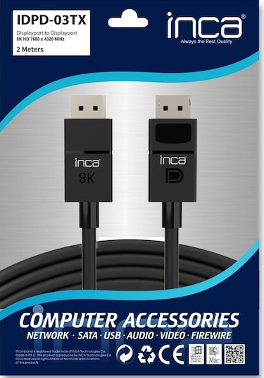 Inca Idpd-03tx Display Port To Display Port 8k 7680 X 4320 2 Me