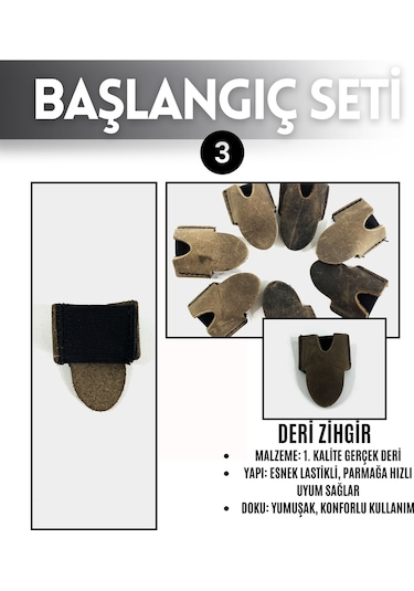 Geleneksel Okçuluk Başlangıç Seti - Elif Yay + 3 Ok + Zihgir