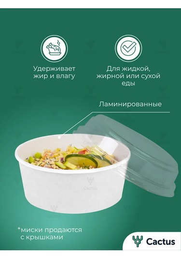 Cactus Kapaklı Derin Kağıt Tek Kullanımlık Tabaklar 10 Adet 317372833 100 adet