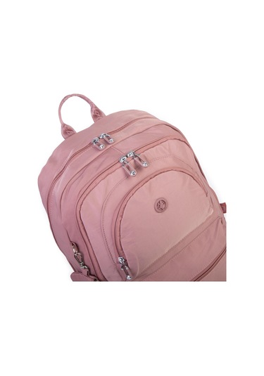 Nas Bag Unisex Büyük Boy Hafif Çok Gözlü Sırt Çantası Gül Kurusu Gül Kurusu