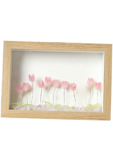 Homyl Dıy Çiçekler Gece Lambası, Başucu Masa Lambası Odun