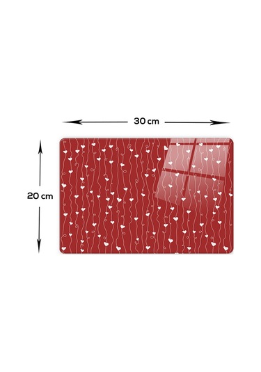 Decorita Cam Kesme Tahtası | Kalpli Sarmaşık | 20cm x 30cm