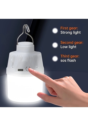 Userfriendly11 Lihangstar 4 Adet Usb Şarjlı Kamp Lambası Asma Kancalı 200 Lümen Beyaz beyaz
