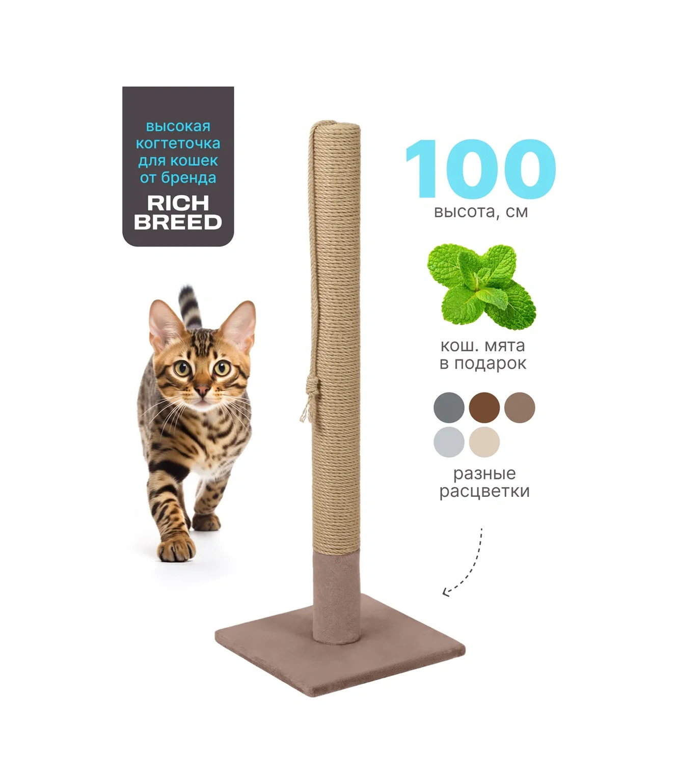 Rıch Breed Yüksek Ayaklı Halı Kemerli Kedi Tırmalama Direği 378953068