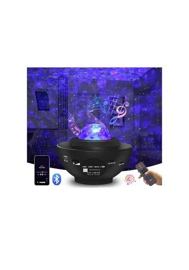 Hymark Led Yıldız Bluetooth Hoparlör Usb Projektör Okyanus Dalgas