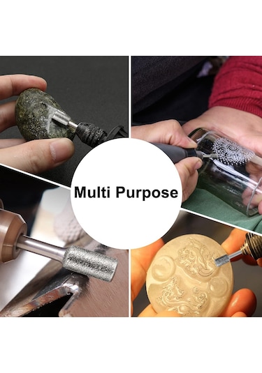 12 Adet Elmas Freze Matkap Uçları Taş Kaya Seramik Dremel Döner Aletler İçin