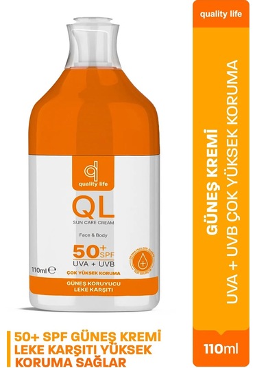 Quality Life Ql Vücut Güneş Kremi SPF50+ 2 x 110 ML