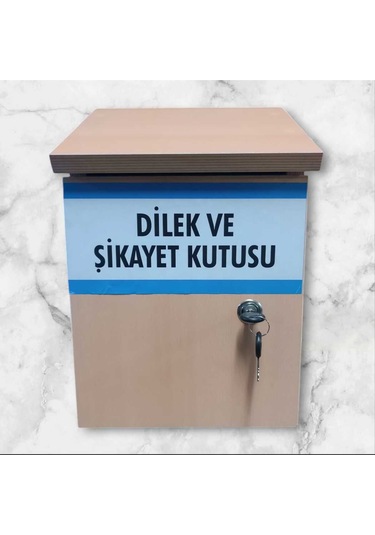 37x24x16 Kilitli Ahşap Dilek Ve Şikayet Posta Kutusu