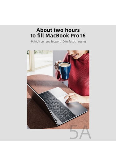 Cbtx Thunderbolt Veri Transferi Hızlı Şarj Kablosu 100W 0.8 Metre