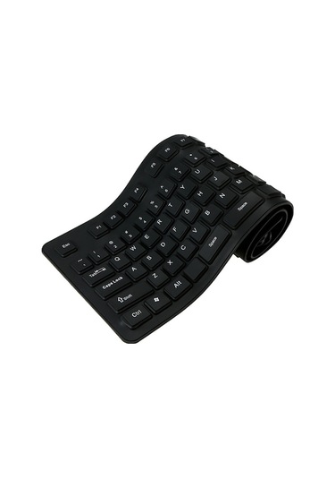 Carrier 108 Tuş Usb Silikon Esnek Katlanabilir Klavye Siyah
