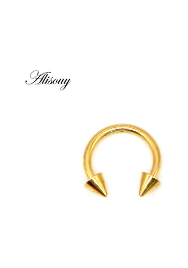 Altın 1 Adet Renkli Paslanmaz Çelik At Nalı Spike Burun Septum Yüzükler Kaş Tragus Küpeler Vücut Pirsing Nariz Takı Piercing 10mm