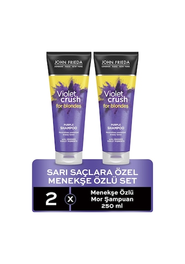 John Frieda Violet Crush Sarı Saçlara Özel Menekşe Özlü Mor Şampuan 2 x 250 ML