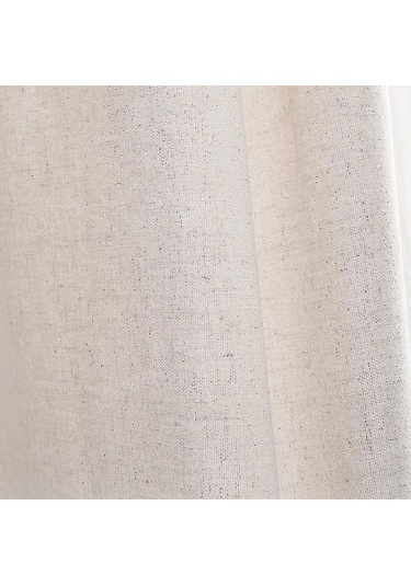 Rustik Fırfırlı Duş Perdesi, Keten Karışımlı Banyo Duş Perdesi, Doğal, 183 X 183 Cm Diğer