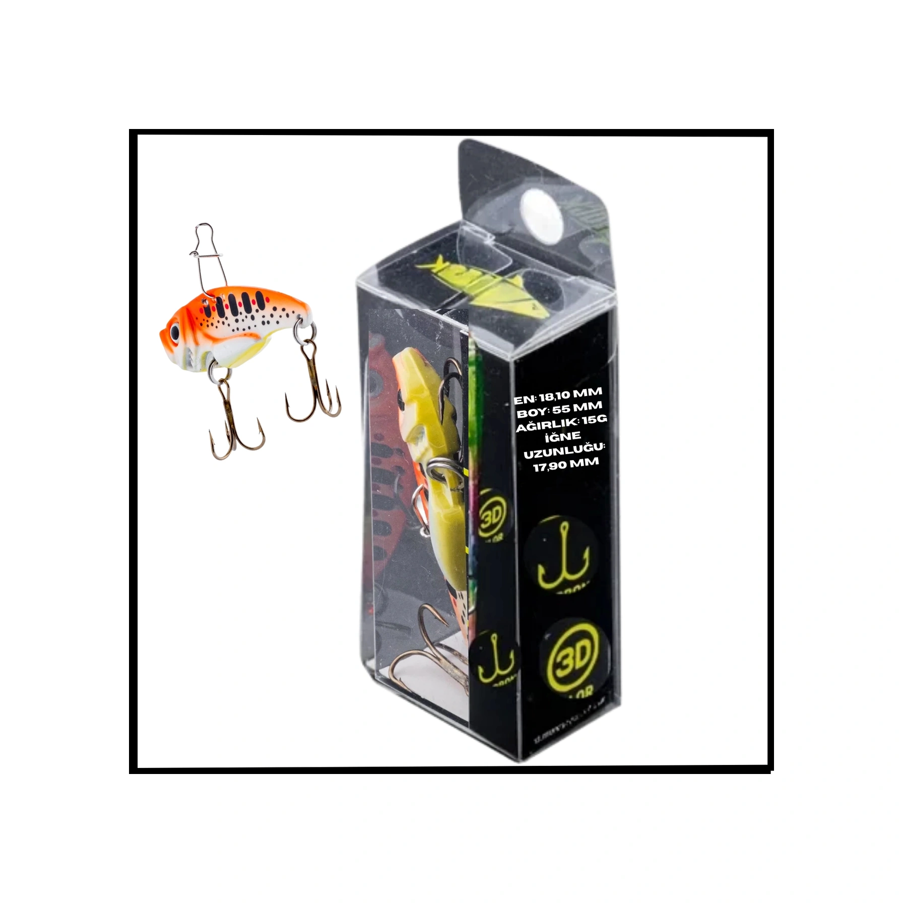 Uyguna-yakala 15g 55mm- Titreşim Yem Ateş Noktası- Uv Boyalı-yem.748