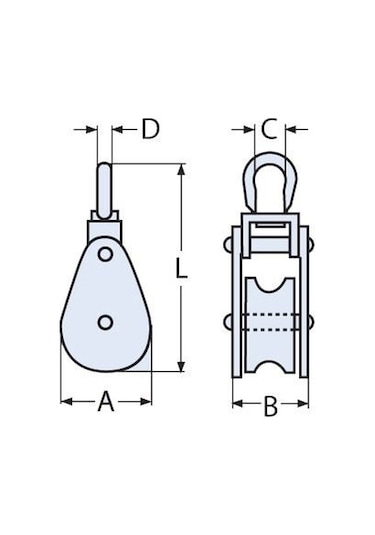 25Mm Mafsallı - Fırdöndülü Paslanmaz Makara