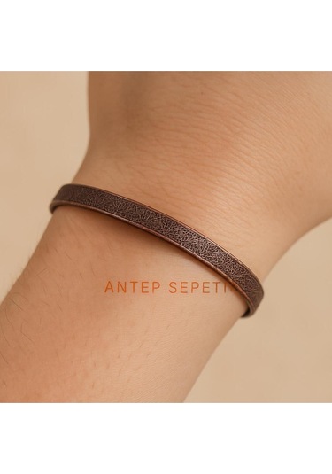 Bakır Desenli Bileklik 6 Mm Kahverengi