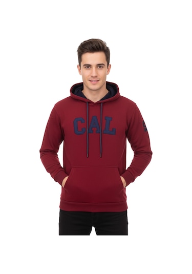 Baglan Erkek Bordo Kapüşonlu Sweatshirt Cal Bgl-st02286 Bordo