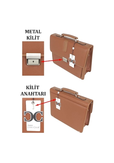 Case Club 2011 Evrak Tipi Erkek El Ve Omuz Çantası Taba
