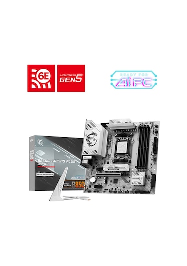 Msı B850m Gamıng Plus Wıfı6e Amd Ryzen B850 Am5 Soket 8200mt/s Wıfı6e Matx Anakart