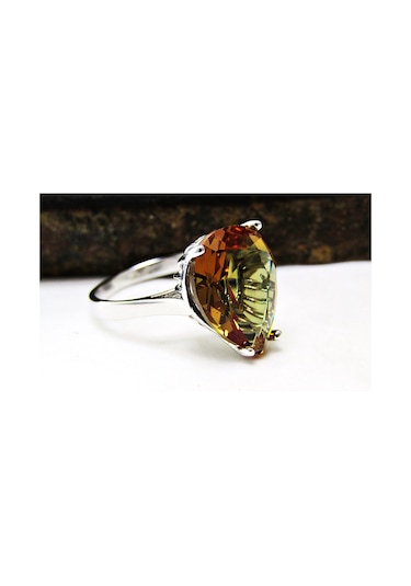 Zultanit Büyük Damla Taşlı Gümüş Kadın Yüzük